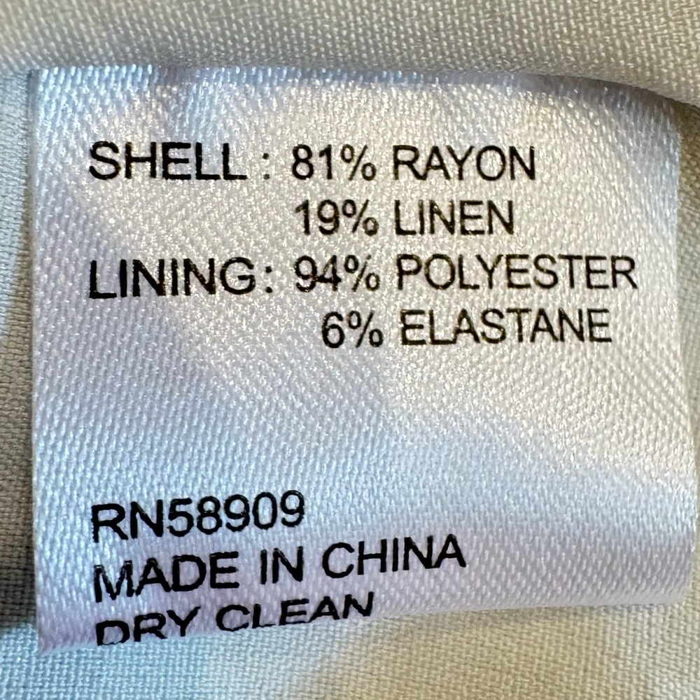 Antonio Melani LINEN Blend Selene Tropical Print One Shoulder Belted Dress Sz 12 - Picture 16 of 16